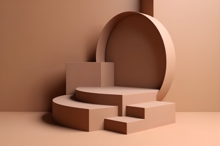 Abstract scene podium mockup for presentation in minimalism style. 3d renderの素材