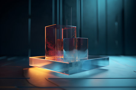3d render, abstract background with geometric shapes. 3d illustrationの素材