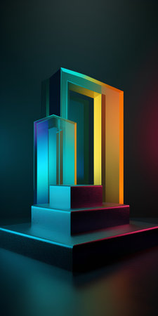 Abstract background. 3d render, 3d illustration. Glowing neon sign.の素材