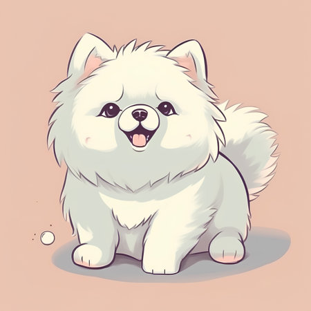 Puppy of Samoyed. Cute cartoon vector illustration.の素材