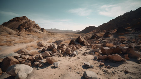 Desert landscape in the Sinai Peninsula, Egypt. Vintage style.の素材