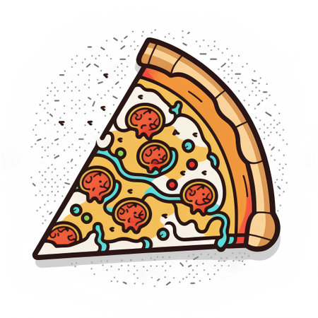 Pizza doodle icon. Hand drawn vector illustration of pizza.の素材