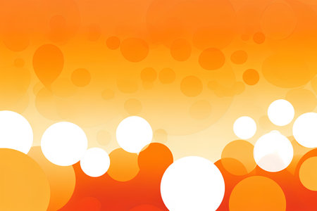 Abstract orange background with circles and dots. Vector illustration for your design.の素材