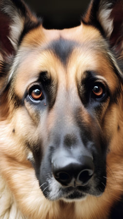 Portrait of a beautiful German shepherd dog, close-up.の素材