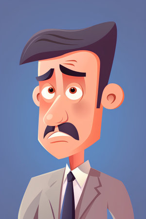 Angry businessman cartoon character. Vector illustration in a flat style.の素材