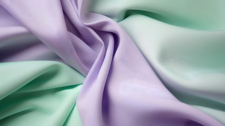 Texture, background, pattern. Silk fabric is blue, green and white. It has a smooth matte finish. Use this luxurious fabric for anything - from design to your projects.の素材
