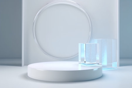 Abstract scene podium for mock up presentation in minimal style, 3d renderの素材