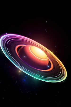 Abstract background with space and planets. Vector illustration for your design.の素材