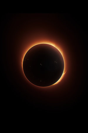 Solar eclipse on a black background. Vector illustration. Eps 10.の素材