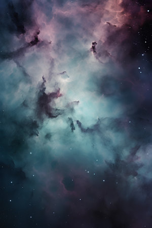 Nebula and stars in deep space, computer generated abstract backgroundの素材