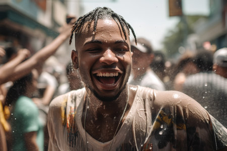 People take part in the Milan Pride gay parade. Thousands of people march in the city streets for the annual gay pride paradeの素材