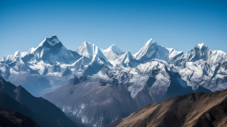 Beautiful landscape of Himalayas mountains in Nepal, Asia.の素材