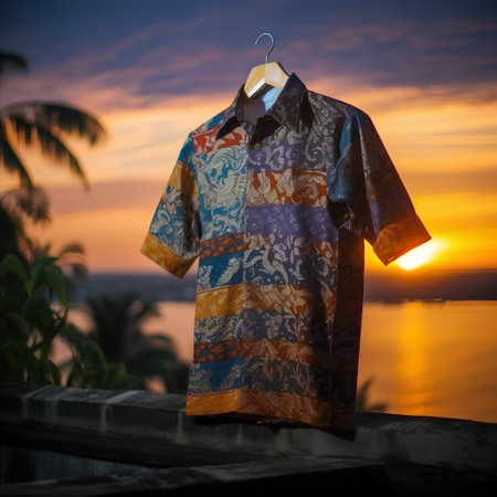 Japanese kimono on the background of the setting sun. Thailandの素材
