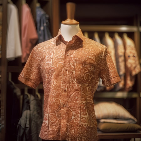 Mannequin in a fashion store wearing a brown shirt and tieの素材