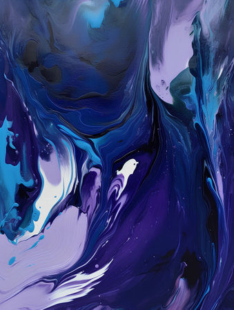 Abstract blue and purple marble background. Watercolor hand painted illustration.の素材