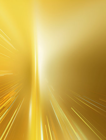 Abstract yellow background with rays and bokeh. Vector illustration.の素材