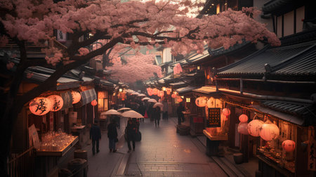 The old streets of Kyoto.の素材