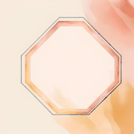 Watercolor background with hexagon frame. Vector illustration for your designの素材