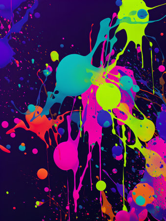 Abstract background with multicolored paint splashes. Vector illustration.の素材