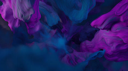 Abstract background of blue and purple paint splashes. 3D renderingの素材