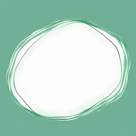 Green frame on a turquoise background with place for your textの素材