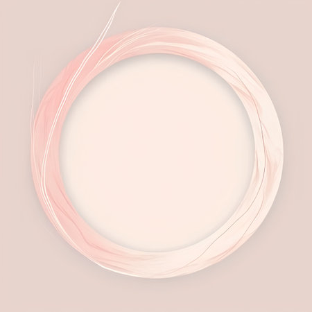 Circle frame with pink pastel wavy lines. Vector illustrationの素材