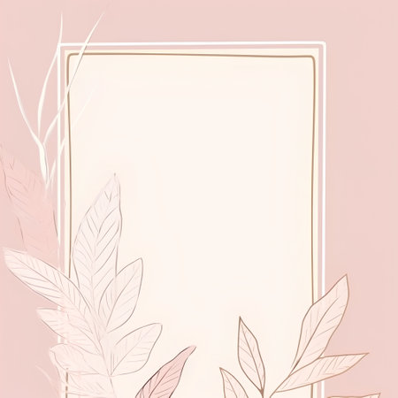 Frame with leaves on pink background. Vector illustration for your design.の素材