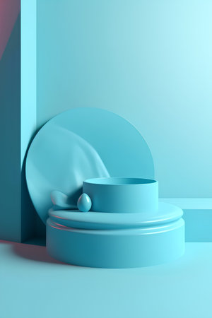 Minimalist abstract background, primitive geometrical figures, 3d render.の素材