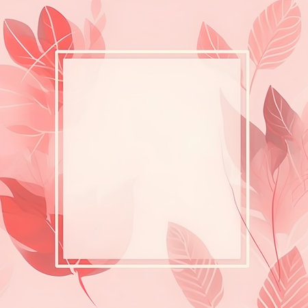 Floral background with frame and place for text. Vector illustration.の素材