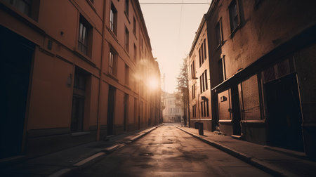 Old street in Stockholm, Sweden. Filtered image processed vintage effect.の素材