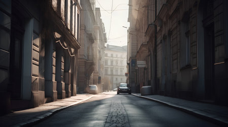 Old street in Helsinki, Finland. Filtered image processed vintage effect.の素材