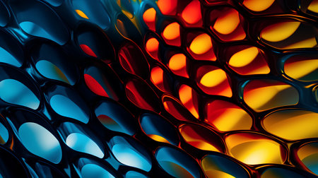 Abstract background. 3d rendering 3d illustration. Black, orange, yellow and blue colorsの素材
