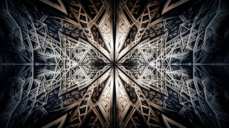 Abstract fractal computer generated composition with various geometrical shapes.の素材