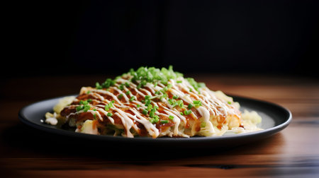 japanese food, kimchi on plate over wooden backgroundの素材