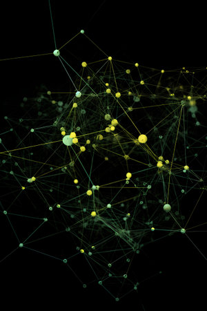 Abstract technology background with connected dots and lines. Network concept. 3D Renderingの素材
