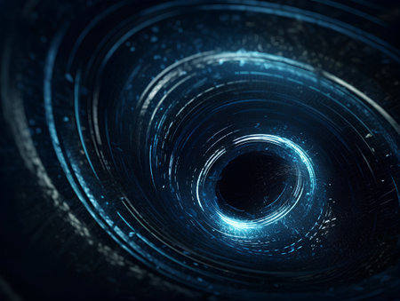 Abstract technology background. luminous swirling. Elegant glowing circle. Sparking particle. Space tunnel. Glossy jellyfish. Colorful ellipse. Glint sphereの素材
