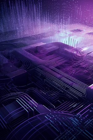 Circuit board background. 3d rendering, 3d illustration.の素材