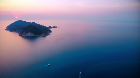 Beautiful seascape at sunrise in Phuket, Thailandの素材