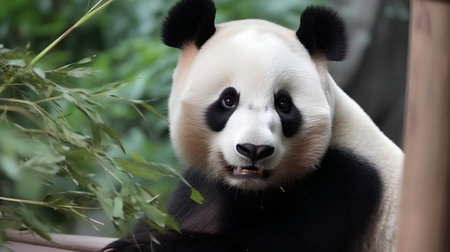 A giant panda in the zoo, Chengdu, Sichuan Province, Chinaの素材