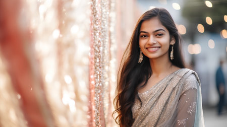 Portrait of a beautiful asian woman smiling and looking at cameraの素材