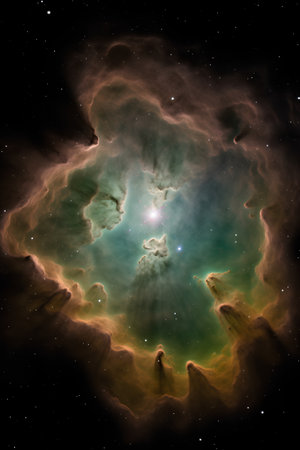 Star field in space a nebulae and a gas congestion.の素材