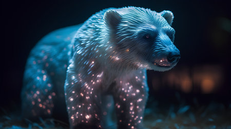 Polar bear (Ursus maritimus) at nightの素材