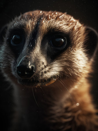 Portrait of a meerkat (Suricata suricatta)の素材