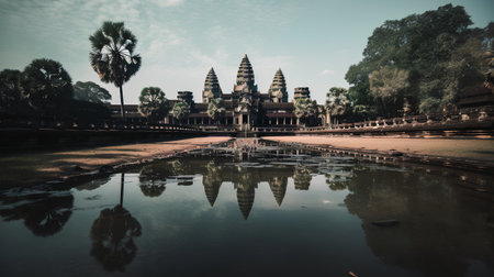 Angkor Wat temple, Siem Reap, Cambodia in a summer dayの素材