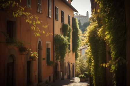 Street in the old town of Florence, Tuscany, Italyの素材
