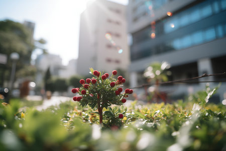 Christmas tree in the city. New year and christmas. Selective focus.の素材