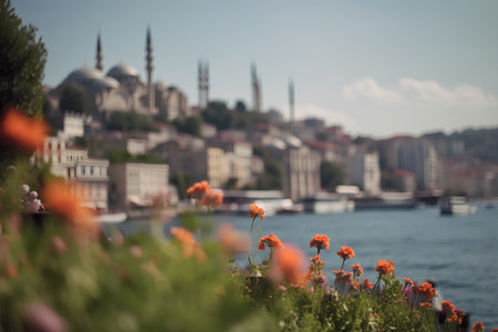 Beautiful view of the old town of Istanbul from the Golden Hornの素材