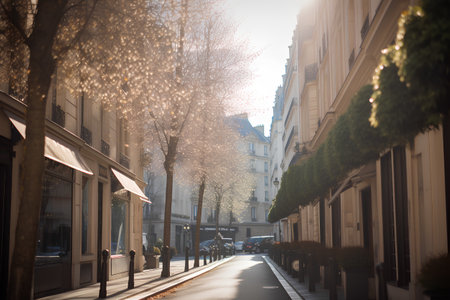 Street in Paris, France. Filtered image processed vintage effect.の素材