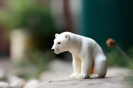 Polar bear in the garden, shallow depth of field, selective focusの素材