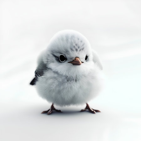 cute little chicken isolated on white background, 3d render illustrationの素材